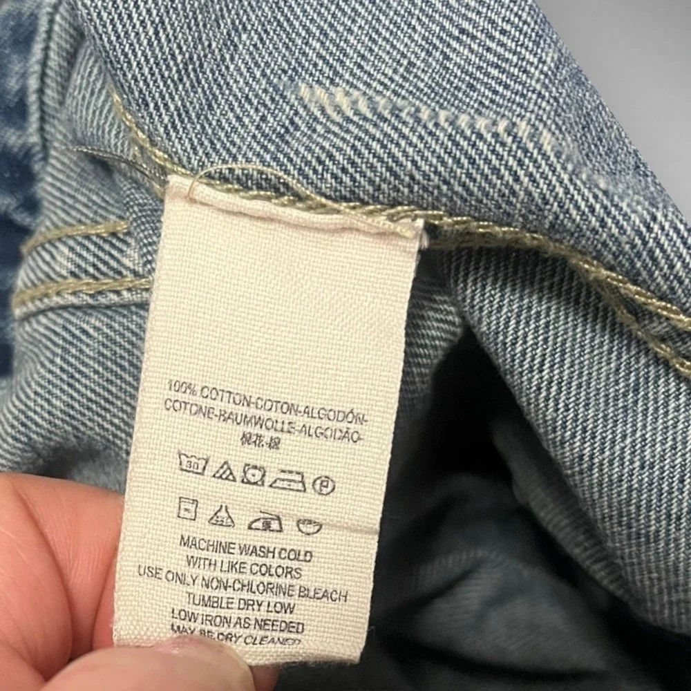 FREE PEOPLE Collared Knit and Denim Jean‎ Jacket Size XS | EUC - Picture 5 of 6